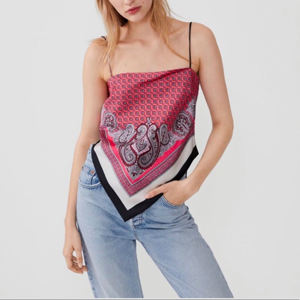 Zara Printed Scarf Top